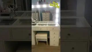 Every girl's dream vanity: 11 drawers & bright bulb lights #vanity #vanitymirror