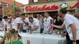 3rd Men Cannoli eating contest at Feast of Santa Rosalia in Brooklyn, NY 08.22.2025