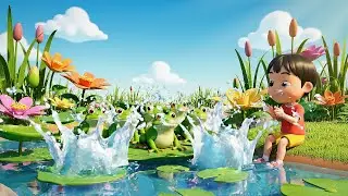 Five Little Frogs Jump Jump Jump | Nursery Rhymes for Kids & Baby Songs
