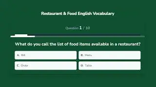 Restaurant & Food English Vocabulary | Learn Spoken English