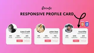 Responsive Profile Card Using HTML & CSS | devRasen | Create Animated Profile Card Using HTML & CSS