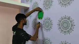 How to stencil design paint #paint #work #alam2n 