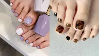 All new design trends of mixed color  block toe nails Pedicure designs ideas collection for women 23