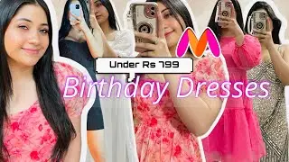 Myntra Dress Haul *Under Rs 799*| Trendy B'day Dresses Try-On Haul | Renigraphy