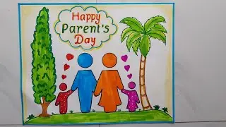 parents Day Drawing//Parents Day Poster//Parents Day chart Drawing Idea//parents Day Slogan writing