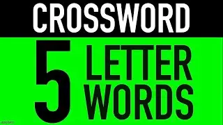 Crossword Puzzles with Answers (5 Letter Words)