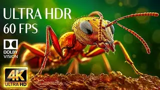 ANIMALS MACRO - 4K HDR 60fps Dolby Vision with Animal Sounds & Calming Music (Colorful Dynamic)