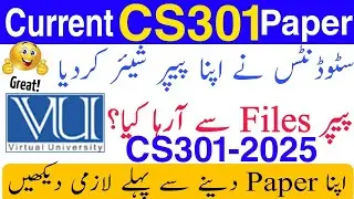 CS301 Current Paper 2025 / CS301 Current Midterm Paper 2025/ CS301 Paper 2025/ CS301 Midterm 2025