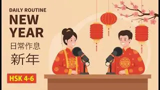 Chinese podcast | My Daily Routine for New Year | Mandarin Chinese Listening Practice | HSK 1-3