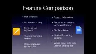 On the iPad - Pages vs Docs