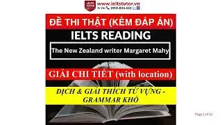 🔥The New Zealand writer Margaret Mahy Answers with location - Đề thi thật IELTS READING