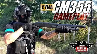 GAMEPLAY ESCOPETA CM355 CYMA en CQB el GALLINERO | Airsoft Review en Español