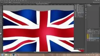 Waving flag Photoshop Effect