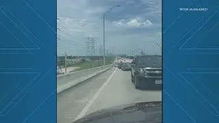 Drivers forced to U-turn on narrow, tall exit ramp in traffic debacle