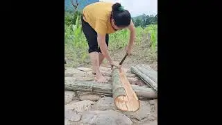 Full video single mother cut bamboo build bedroom house for hair baby
