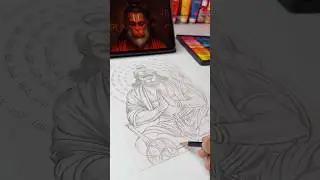 Hanuman Drawing 🔥#shorts #hanuman #hanumanji #drawing #art