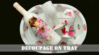 Glass bottle Decoupage art I 1 Easy Decoupage tutorial ideas I DIY ideas