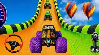 Гонки на монстр-траках, мегарамповые гоночные трюки - Impossible Racing Driver - Jugalgames!