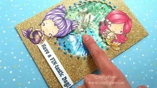 How to Make a Water Shaker Card + Altering a Stamp with The Greeting Farm Magicals