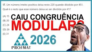 Profmat ENA 2026 Caiu Congruência Modular no Exame de Acesso??? Questão 17