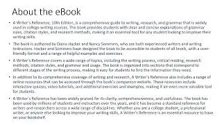 Download of A Writer’s Reference 10th Edition by Diana Hacker & Nancy Sommers PDF