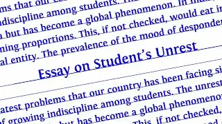 Write an Essay on Student&rsquo;s Unrest in English || Essay writing || Paragraph Writing