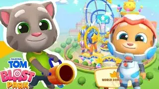 Talking Tom Blast Park Tom Fight Raccoon Boss 