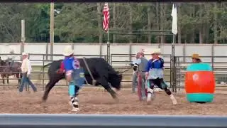 Diamond Dave Feldpausch Rodeo Entertainer Barrel work 