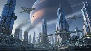 4K Alien Megacity | Dark Space Music for Deep Focus and Intellectual Work 🌌
