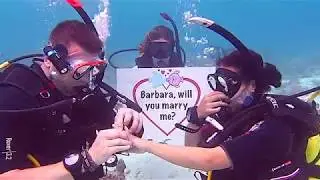 Scuba Divers' Wedding Engagement at Komandoo Maldives Resort