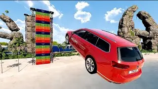 Cars vs High Mega Container Ramp Physics Test #4 &ndash; Realistic Speed Car Crash &ndash; BeamNG Drive