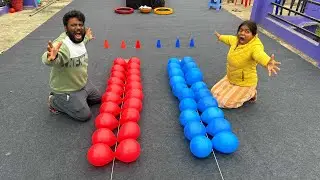 Red Balloon Vs Blue Balloon Pop Challenge and Cup Race Pop Balloon Challenge