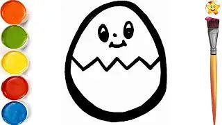 How To Draw cute Egg🥚Drawing|| Egg Drawing|| Painting & Coloring For Kids and Toddlers_ Child Art.#7