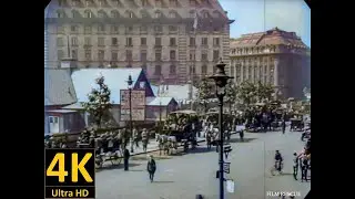 1918 England London - street scenes - old video in color