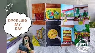 Painted memories 🍕&mdash;little moments stitched together like a colorful collage #artvlog #art #painting