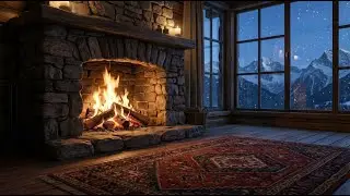 Cozy Fireplace 4K 🏔️ Winter in Hunza Pakistan|ASMR Ambience for Sleep & Study|Crackling Fireplace 4K