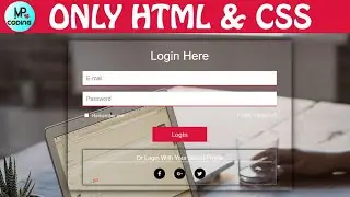 How To Create Transparent Login Form Using Only HTML and CSS | HTML | CSS | MP CODING | ❤️