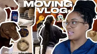 ВЛОГ О ПЕРЕЕЗДЕ📦🏡: собака впервые приходит в квартиру, делаем полку для обуви, убираемся на кухне