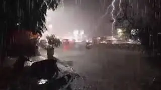 Goodbye stress & beat insomnia,Less focus with heavy rain And Storm on metal roof