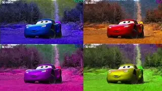 Lightning McQueen in 4 Colors 🌈 Cars Bass Edit