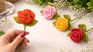 Easy Crochet Rose Tutorial 🌹 | Handmade Crochet Flower for Beginners | DIY Beautiful Rose