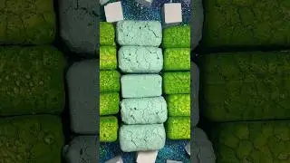 Lime Green & Pale Green Pasted Blocks