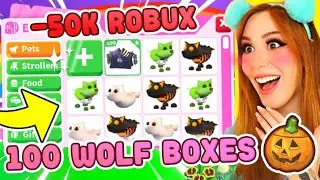 OPENING 100 NEW WOLF BOXES!! I Spent 50K ROBUX ON NEW LEGENDARY LAVA WOLF in Roblox Adopt Me