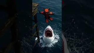 Wolverine Tossed Minecraft Deadpool to the Sharks! 😱