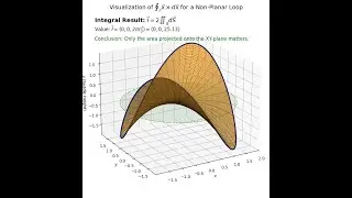 Stokes' Theorem in 3D Comparing Geometric Area to General Circulation on a Saddle Loop