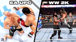 11 WWE Finishers in WWE 2K vs EA Sports UFC