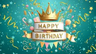 🎉 4-Hour  Backdrop | Elegant Aqua, Gold & Pink Happy Birthday Screensaver | Events & Celebrations