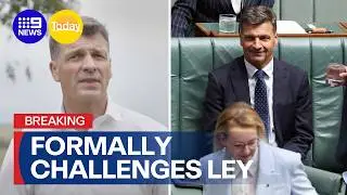 Angus Taylor formally challenges Sussan Ley as leader of the Liberal Party | 9 News Australia