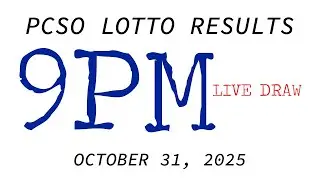Lotto Result Today 9PM October 31, 2025 PCSO Live Draw 2D 3D #lottoresulttoday