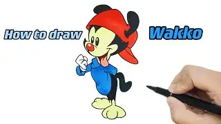 How to Draw Wakko with Colorful Markers Step by Step | Animaniacs - Easy and Fun for beginners